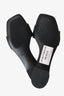 Reformation Black Leather Shereen Ruched Block Slides Size 6