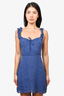 Reformation Blue Daisy Print Ruffle Sleeve Mini Dress Size XS