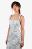 Reformation Blue/White Floral Linen Midi Dress Size 4