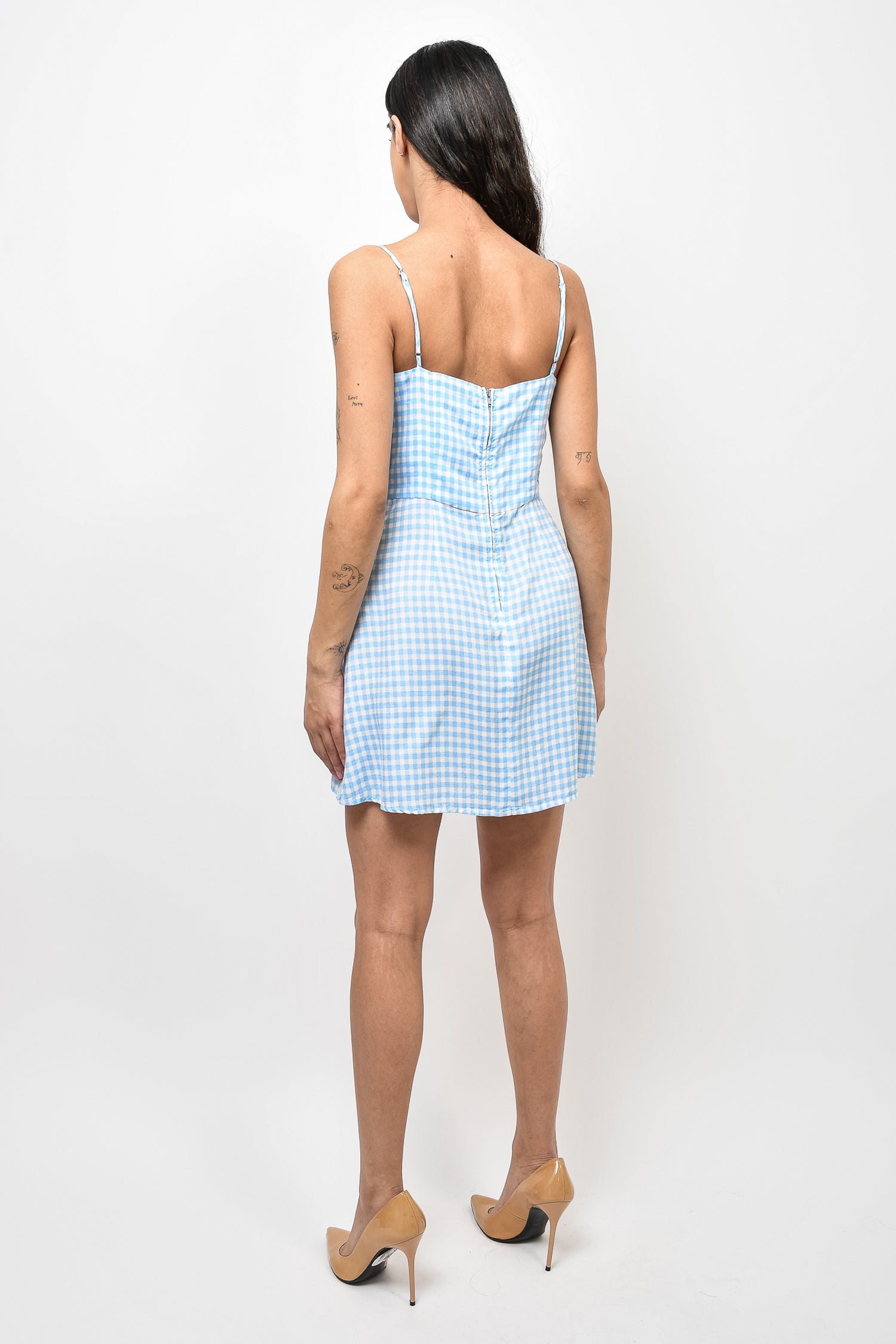 Reformation Blue/White Plaid Strapless Mini Dress Size 6 – Mine & Yours