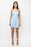Reformation Blue/White Plaid Strapless Mini Dress Size 6