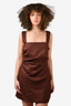 Reformation Brown Sleeveless Ruched Mini Dress Size 8