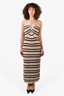 Reformation Brown Striped Halter Maxi Dress Size M