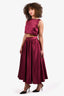 Reformation Burgundy 'Andy Two Piece" Sleeveless Top + Skirt Set Size 2