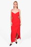 Reformation Red Sleeveless Ruffle Detail Dress Size 10