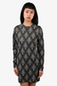 Reiss Black/Gold Lurex Knit Sweater Dress Size M