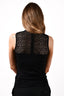 Reiss Black Lace Sleeveless Mockneck Top Size S