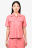Remain Birger Christensen Pink Leather Button-Up Shirt Size 4