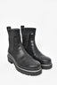 Rene Caovilla Black Leather Chelsea Boots with Crystal Trim Size 37
