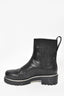 Rene Caovilla Black Leather Chelsea Boots with Crystal Trim Size 37