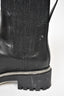 Rene Caovilla Black Leather Chelsea Boots with Crystal Trim Size 37