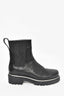 Rene Caovilla Black Leather Chelsea Boots with Crystal Trim Size 37