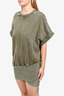 Retrofete Green Acid Wash Cotton Sweatshirt Dress Size XS