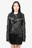 Rick Owens Black Leather Asymmetrical Jacket sz 12