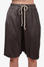 Rick Owens Grey Silk Jogger Shorts Size 40