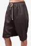 Rick Owens Grey Silk Jogger Shorts Size 40