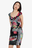 Roberto Cavalli Black/Multicolour Printed Dress Size 42