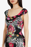 Roberto Cavalli Black/Multicolour Printed Dress Size 42