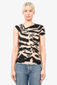 Roberto Cavalli Black/Tan Snake Detail Top Size 40