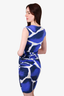 Roberto Cavalli Blue/Purple Ruched Dress Size 44