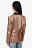 Roberto Cavalli Metallic Copper Blazer with Black Velvet Collar Size 44