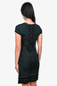 Roberto Cavalli Teal/Black Leopard Print Knit Midi Dress Size 42