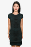 Roberto Cavalli Teal/Black Leopard Print Knit Midi Dress Size 42