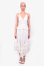 Rococo Sand White Eyelet Tiered Ruffle Maxi Dress Size S