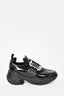 Roger Vivier Black Patent Leather Viv' Run Patent Fabric Sneakers w/ Crystal Buckle sz 35.5