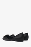 Roger Vivier Black Satin Round Toe Diamante Buckle Flats Size 40