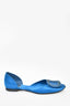 Roger Vivier Blue Satin D'Orsay Flats Size 36.5
