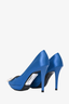 Roger Vivier Blue Satin 'Belle de Nuit' Crystal Buckle Heels Size 35.5