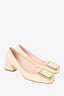 Roger Vivier Cream Patent Buckled Pumps Size 38.5