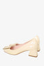 Roger Vivier Cream Patent Buckled Pumps Size 38.5