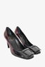 Roger Vivier Midnight Blue Patent Square Buckle Heels Size 36.5