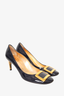 Roger Vivier Navy Patent Buckled Pumps Size 40