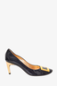 Roger Vivier Navy Patent Buckled Pumps Size 40