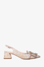 Roger Vivier White/Gold Embroidered & Crystals Pointed Toe Heels Size 37.5