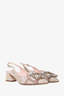 Roger Vivier White/Gold Embroidered & Crystals Pointed Toe Heels Size 37.5