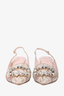 Roger Vivier White/Gold Embroidered & Crystals Pointed Toe Heels Size 37.5