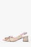 Roger Vivier White/Gold Embroidered & Crystals Pointed Toe Heels Size 37.5