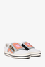 Roger Vivier White/Peach Leather Slip On Sneakers Size 36.5