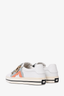Roger Vivier White/Peach Leather Slip On Sneakers Size 36.5