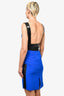 Roland Mouret Blue/Black Midi Dress Size 4