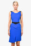Roland Mouret Blue/Black Midi Dress Size 4
