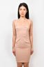 Roland Mouret Light Pink Asymmetrical Neckline Mini Dress Size 4