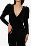 Ronny Kobo Black Velvet Puff Sleeve Dresss Size S