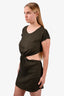 Ronny Kobo Green Cut-Out Midi Dress Size M