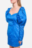 Rotate Bright Blue Satin Puff Mini Dress Size 38