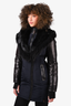 Rudsak Navy Down/Black Leather Fur Hooded Coat Size S